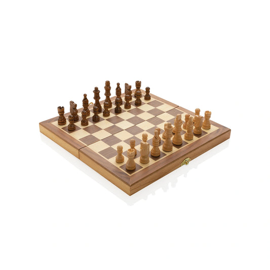 Faltbares Schach-Set aus Holz